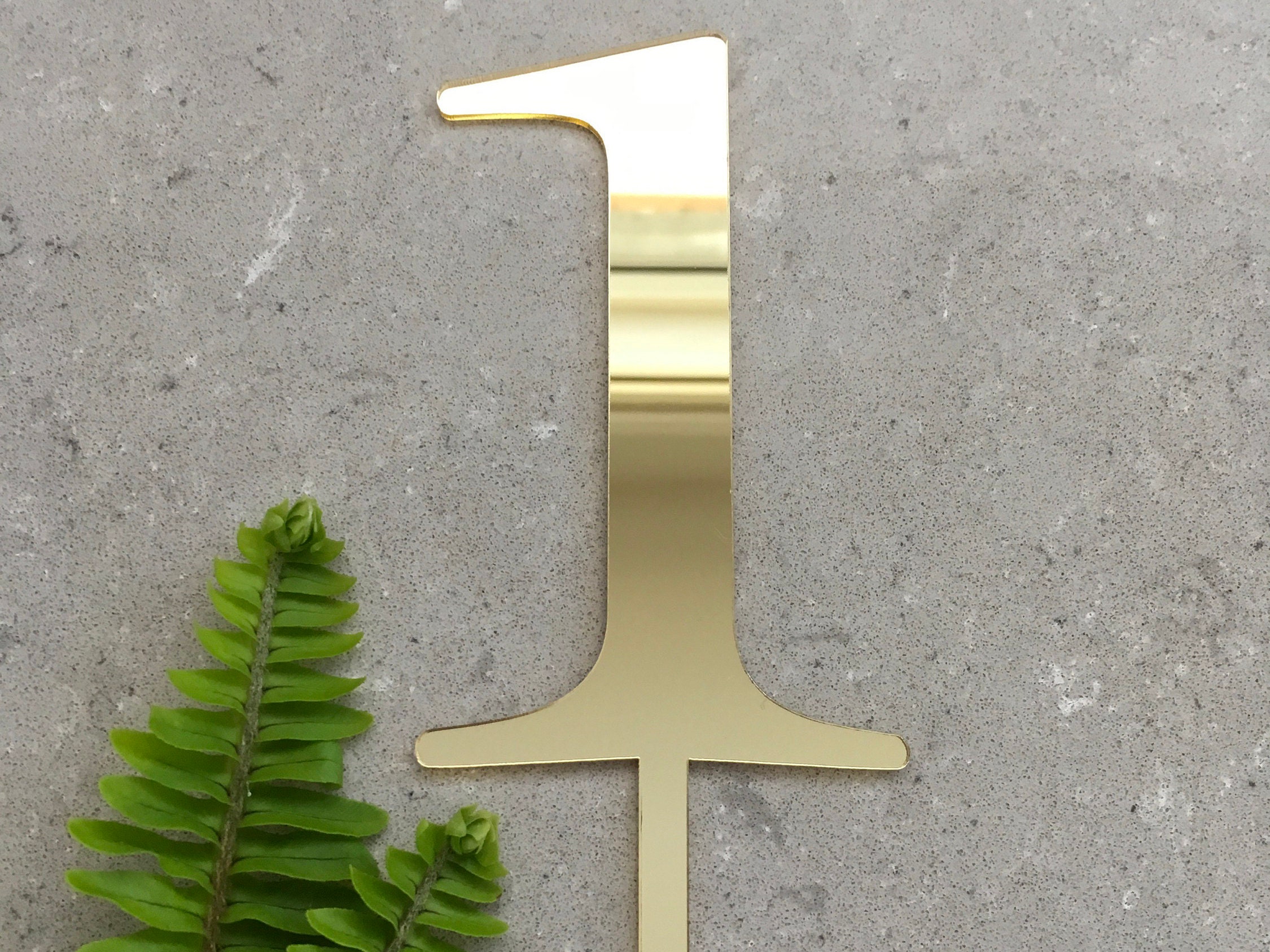 Gold Mirror 'One' Cake Topper - Acrylic First Birthday Cake Decoration, 1st Birthday Or Wedding Anniversary Party Decor