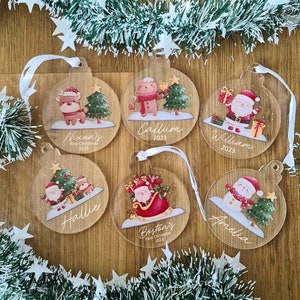 Custom Name Christmas Tree Ornament | Name Decoration Bauble Baby&#39;s First Christmas | Christmas Decoration Personalised Name Gift Acrylic