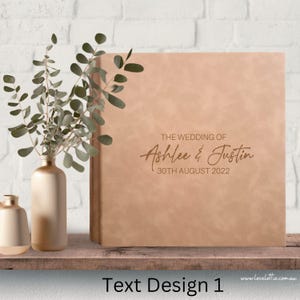 Personalised Wedding Photo Album - Faux Leather Wedding Anniversary Gift - Third Anniversary - Name Date - Gift for husband  - Gift For Wife