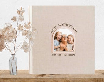 Muttertag Scrapbook Fotoalbum Geschenk für Mama oder Leinen Fotoalbum Oma, personalisiertes Geschenk für Mutter, Geschenk für Sie