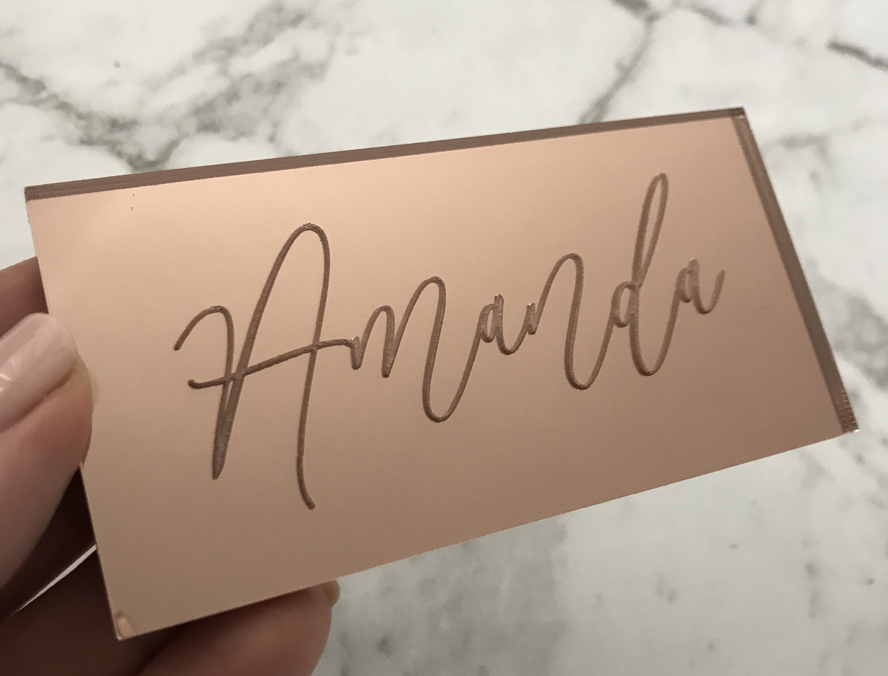Place Cards - Personalised Wood Name Cards - Acrylic Laser Cut Place Setting - Custom Name Tag
