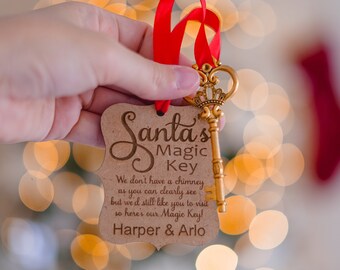 Personalised Magical Santa Key - Christmas Decoration Tradition - Christmas Eve Box