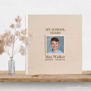 Personalised School Photo Album, School Years Scrapbook, School Keepsake, Graduation Gift, Kindy, School Memory Book, School Photo storage