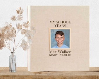 Personalisiertes Schulfotoalbum, Schuljahre Sammelalbum, Schulandenken, Abschlussgeschenk, Kindy, Schulgedenkbuch, Schulfotoaufbewahrung