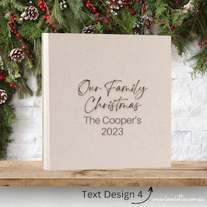 Family Christmas Photo Album Holiday, Personalised Scrapbook Keepsake, Memory Sentimental Gift for Family Tradition Photo Book