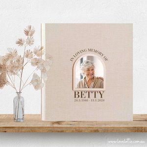 Memorial Guest Book - Custom Celebration Of Life Book - Personalized Wooden Funeral Guestbook - Memorial Book of Condolences Memory Book