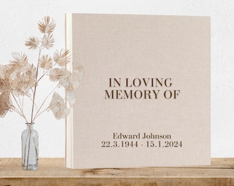 Custom Photo Album Memorial | Funeral Guest Book | Celebration of Life Linen Album | Photo Scrapbook | In Loving Memory Of | Memory Book