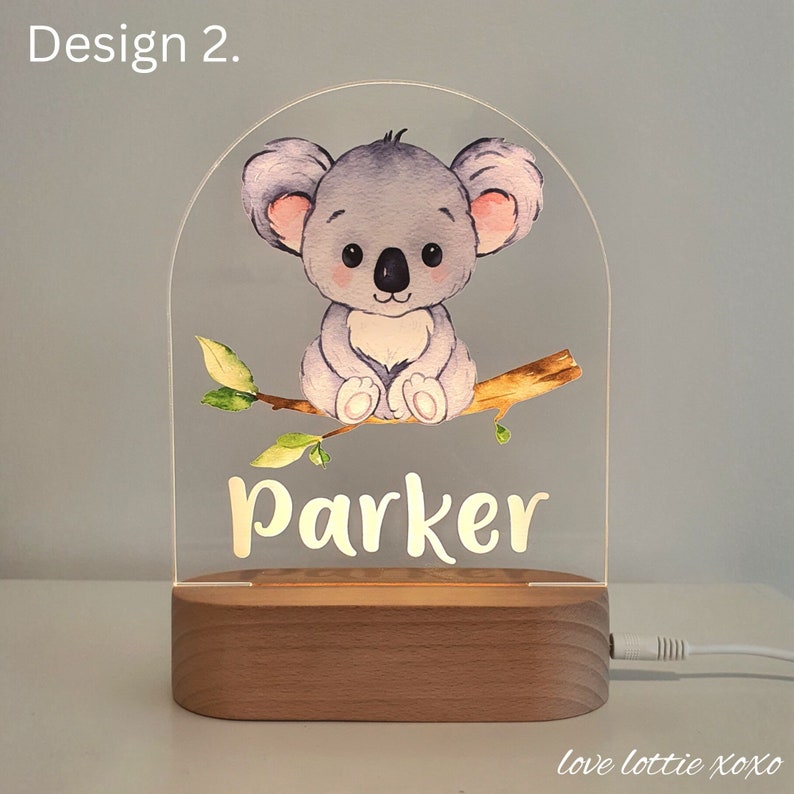 Personalised Night Light Baby Gift Custom Name Nursery Decor Night Light 1st Birthday Gift Baby boy gift Baby Girl Gift 2 - Koala