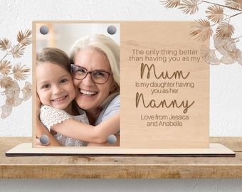 Handcrafted Personalised Nanny Photo Picture Frame Keepsake Birthday Gift Mother’s Day Gift, Grandmother Grandma, Nanny, Nana