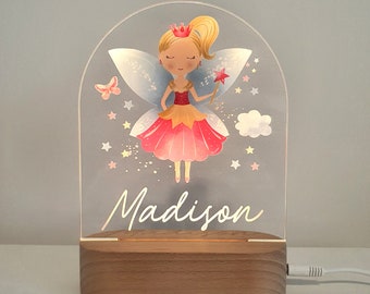 Personalised Night Light baby gift - Custom Name Nursery Night Light - Fairy