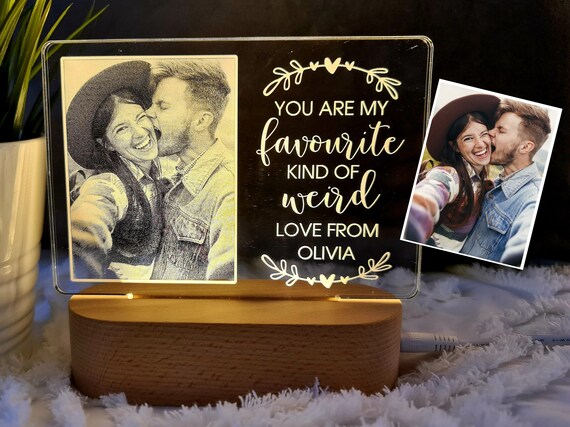 Personalized Heart Acrylic Light Box Calendar Night Light For Couples