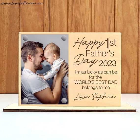 1st Fathers Day Personalised Photo Frame Gift First Father's Day Present