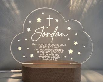 Personalised Baptism Gift For Baby - Custom Christening Night Light for goddaughter / Godson - Nursery Décor - Bible Verse
