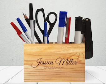 Personalized Desk Name Plate with Wooden Base, Logo Wood Nameplate, Desk Accessories, Office Gifts for Boss Coworkers, New Job Gifts
