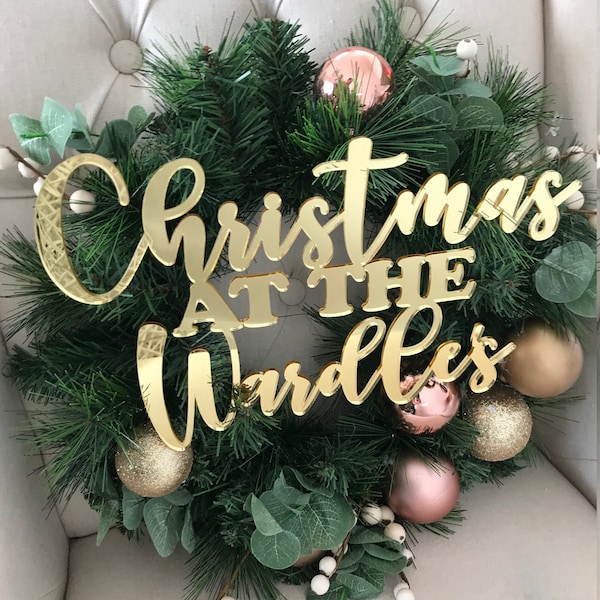 Personalised Christmas Front Door Wreath Sign Decoration - Christmas Tree Ornament