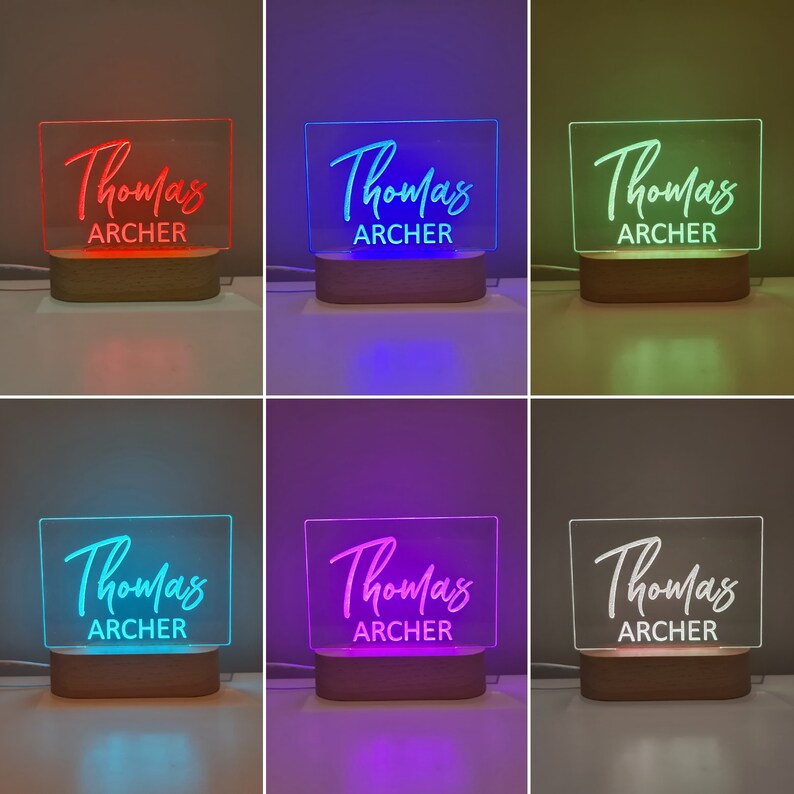 Personalised Name Children's Night Light Nursery Lamp Etsy