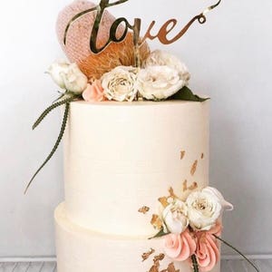 Love Acrylic Gold Mirror Wedding Cake Topper image 4