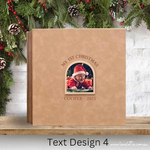 Family Christmas Photo Album Holiday, Personalised Scrapbook Keepsake, Memory Sentimental Gift for Family Tradition Photo Book