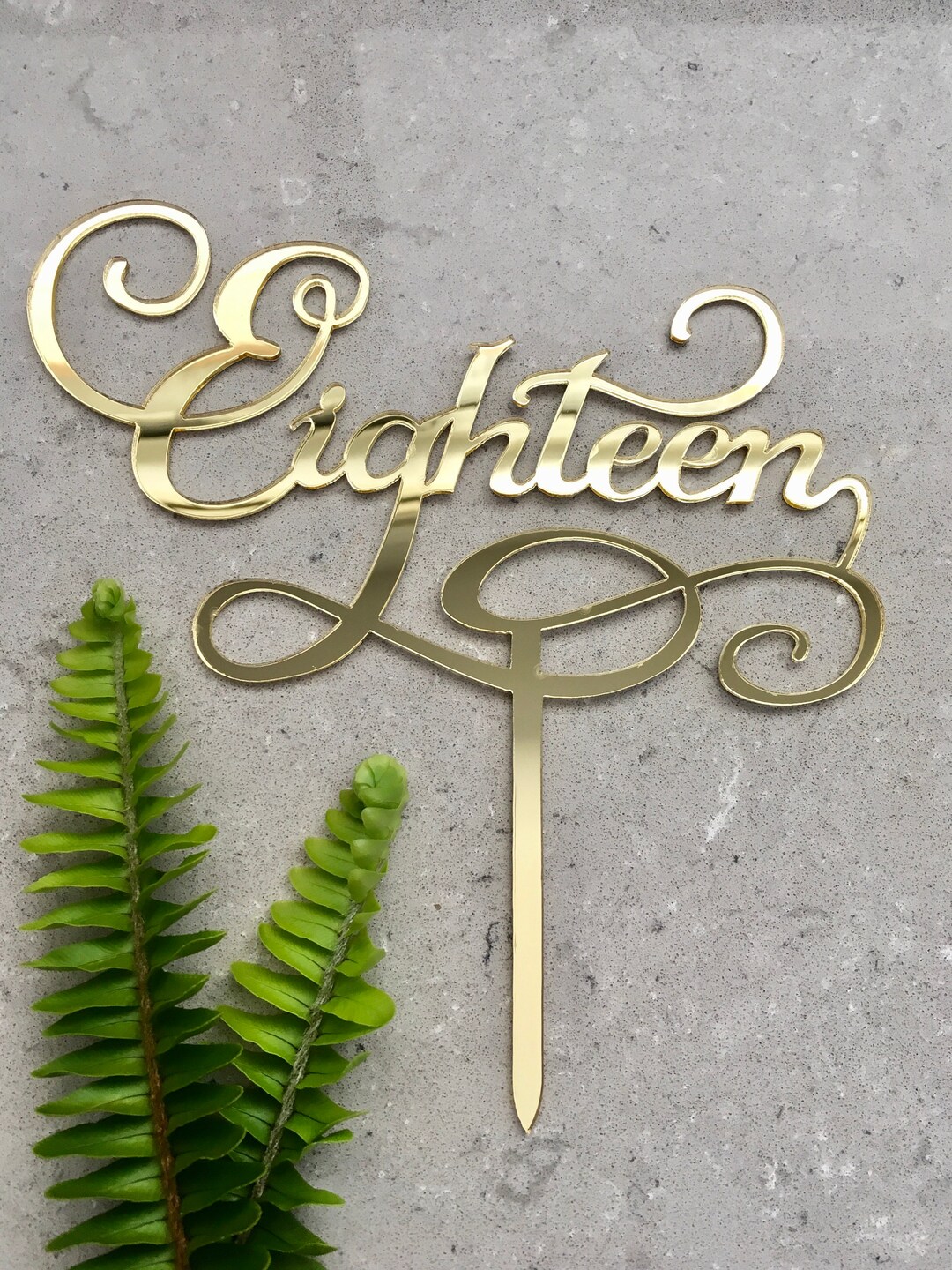Eighteen Swirl Acrylic Gold Mirror 18th Birthday Cake Topper - Etsy