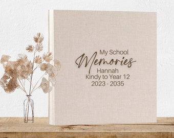 Personalisiertes Schulfotoalbum, Schuljahre Sammelalbum, Schulandenken, Abschlussgeschenk, Kindy, Schule Erinnerungsbuch