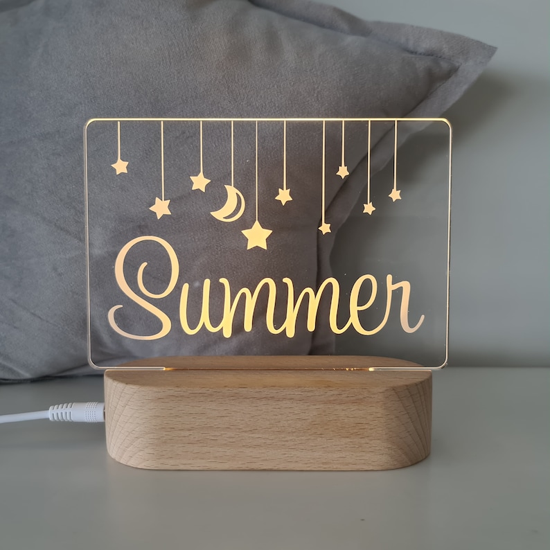 Personalised Name Children's Night Light Nursery Lamp Etsy