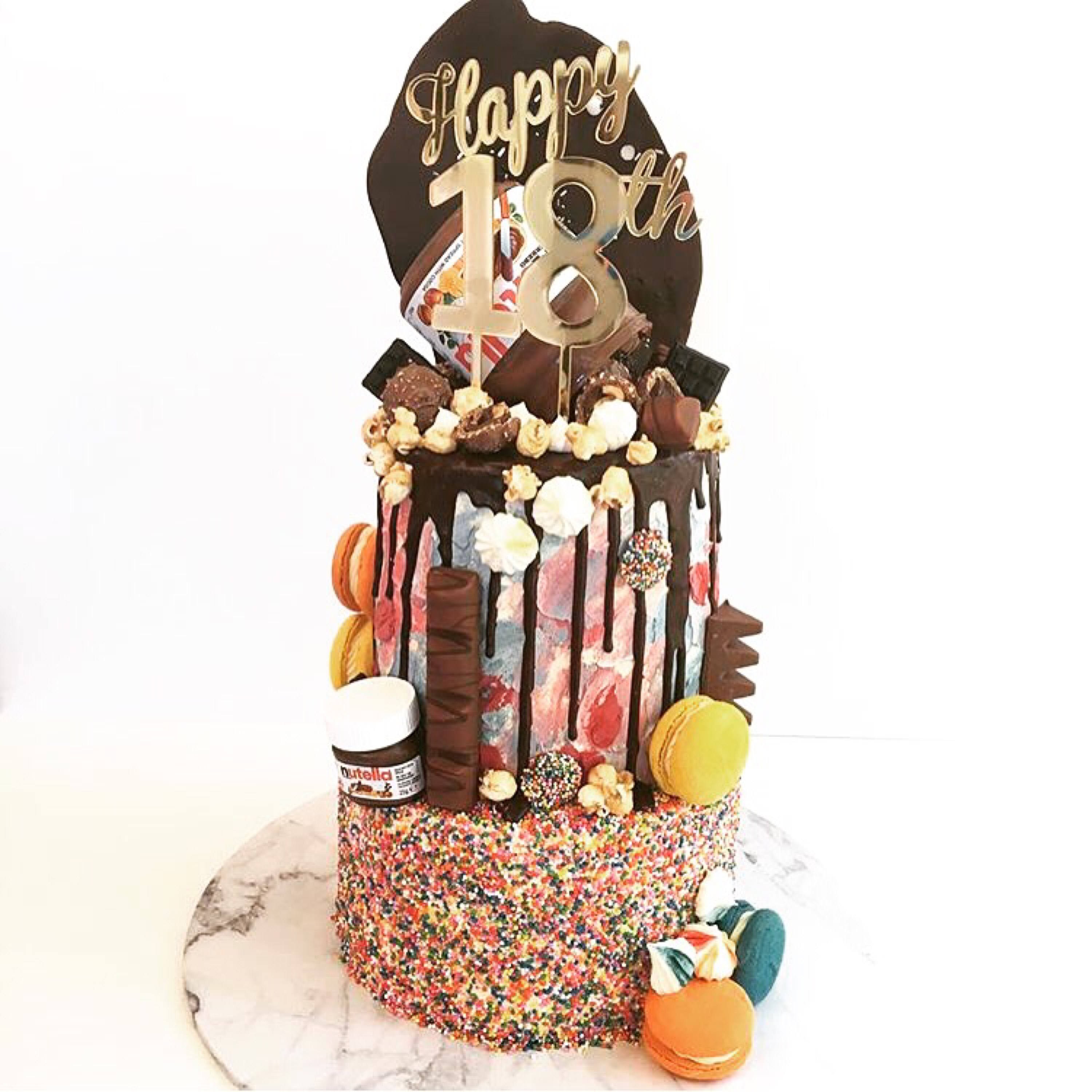 Happy 18th Acrylic Gold Mirror Birthday Cake Topper - Etsy
