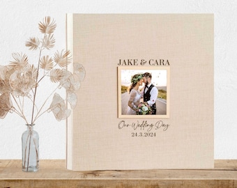 Linen Wedding Traditional Photo Album, Self Adhesive, Wedding Photo Album, Family Photo Album, Perfect for Couples, Anniversary gift