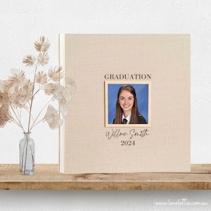 Personalised Graduation Scrapbook | Self-adhesive Memory Photo Album for Junior High School, and College Graduates | Self adhesive Album