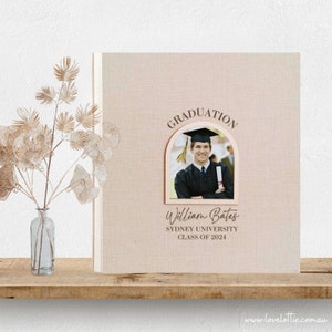 Personalised Graduation Scrapbook | Self-adhesive Memory Photo Album for Junior High School, and College Graduates | Self adhesive Album