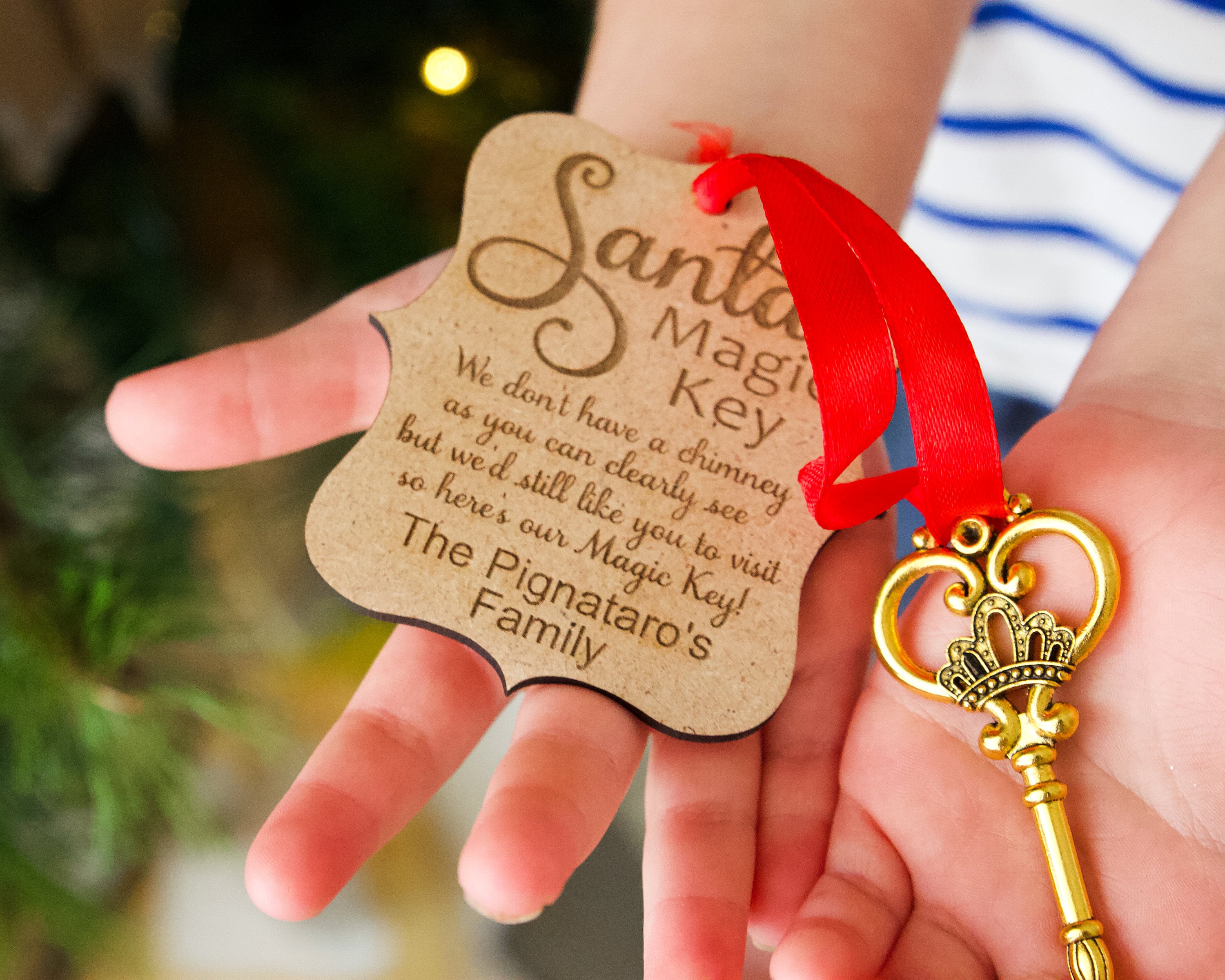 Santa's Magic Key Ornament Personalized / Santa key Silver Christmas Eve  Tradition / Santa Claus Key – Just Bead It