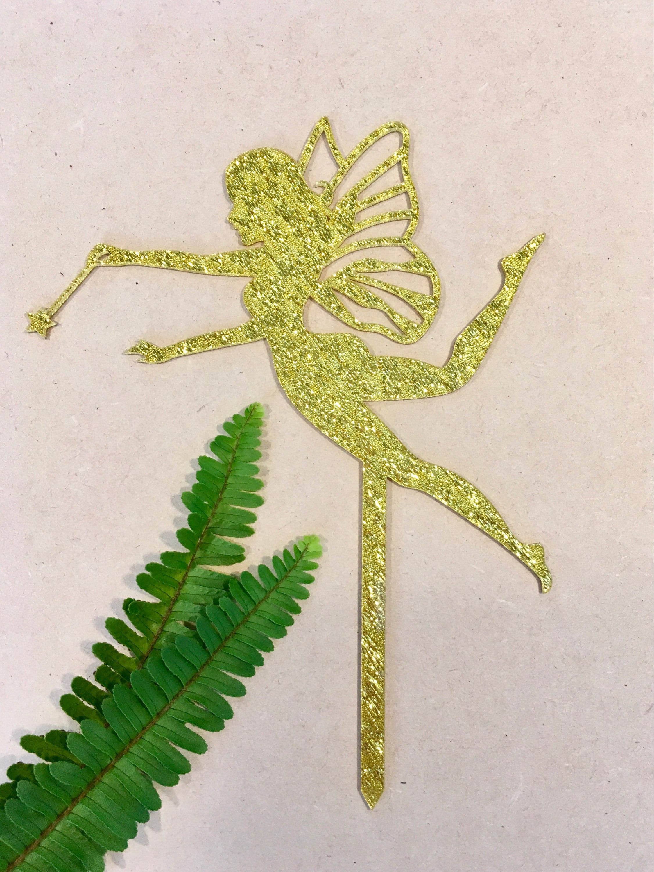 Fairy Gold Glitter Acrylic Cake Topper – Merryday - Cake Decorating Supplies