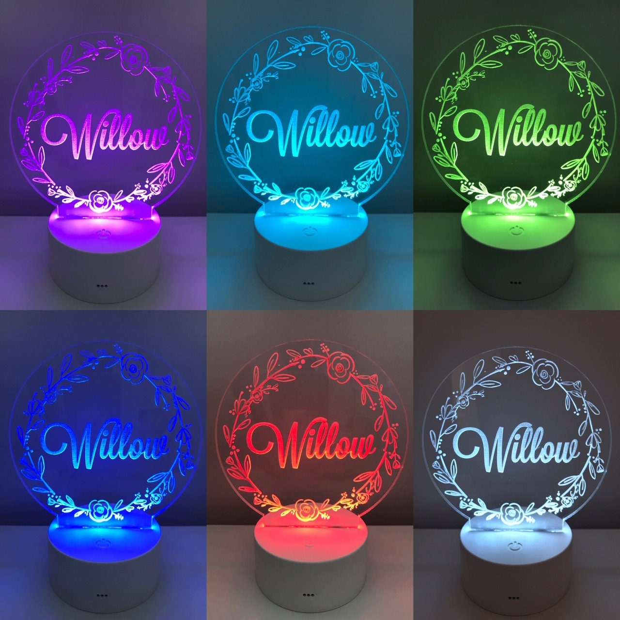 Personalised Name Children's Night Light Nursery Lamp Etsy