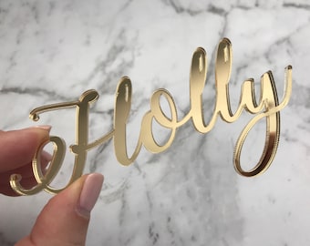 Place Cards - Personalised Wood Name Cards - Acrylic Laser Cut Place Setting - Custom Name Tag