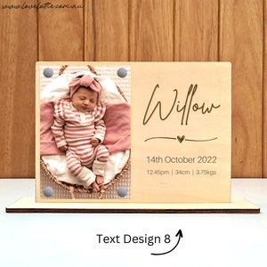 Marco de fotos de madera de regalo de bebé personalizado, regalo para niña, regalo de bebé niño, regalo de decoración de guardería de bebé, regalo de ducha de bebé para recién nacido, regalo de primer cumpleaños