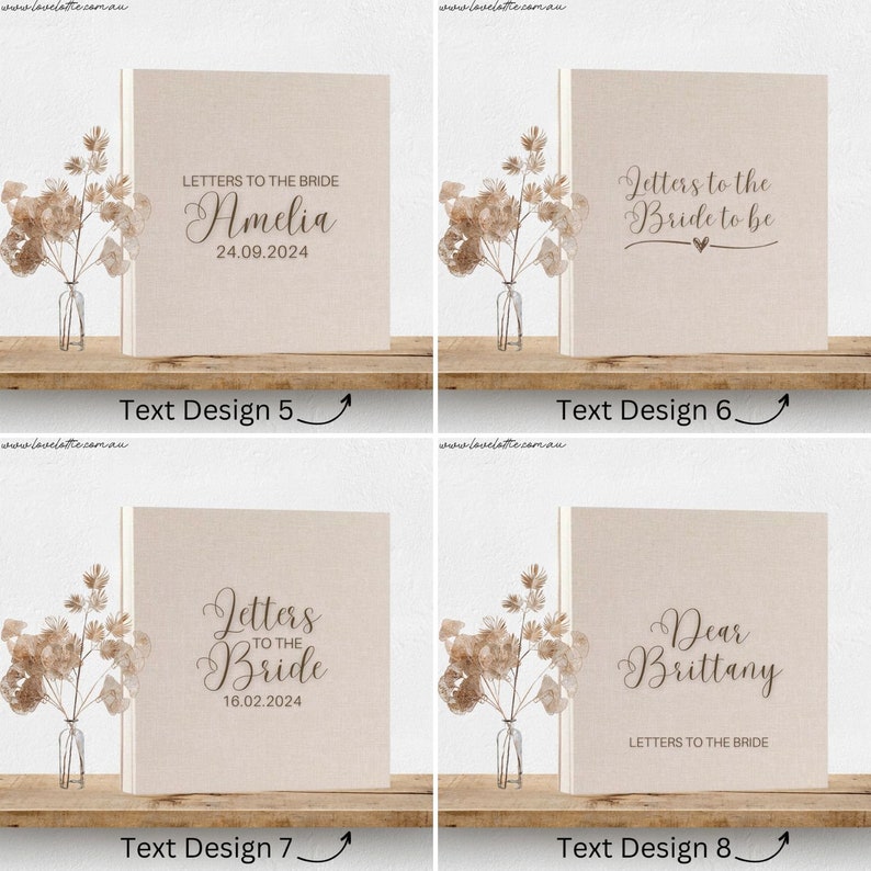 Letters to the Bride Book, Dear Bride, Bridal Shower Book, Linen Cover ...