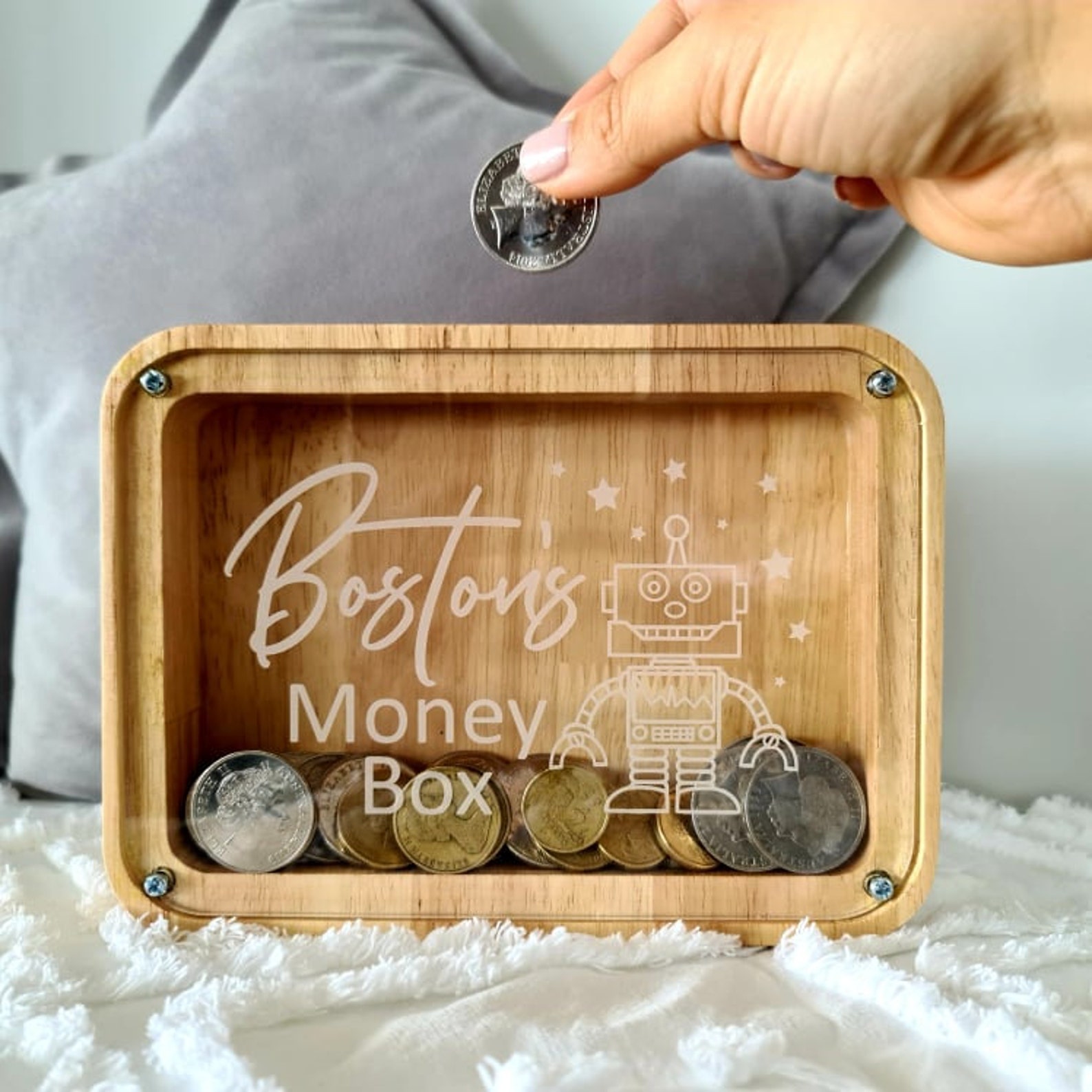 Personalised Name Children's Money Box Piggy Bank Etsy Australia