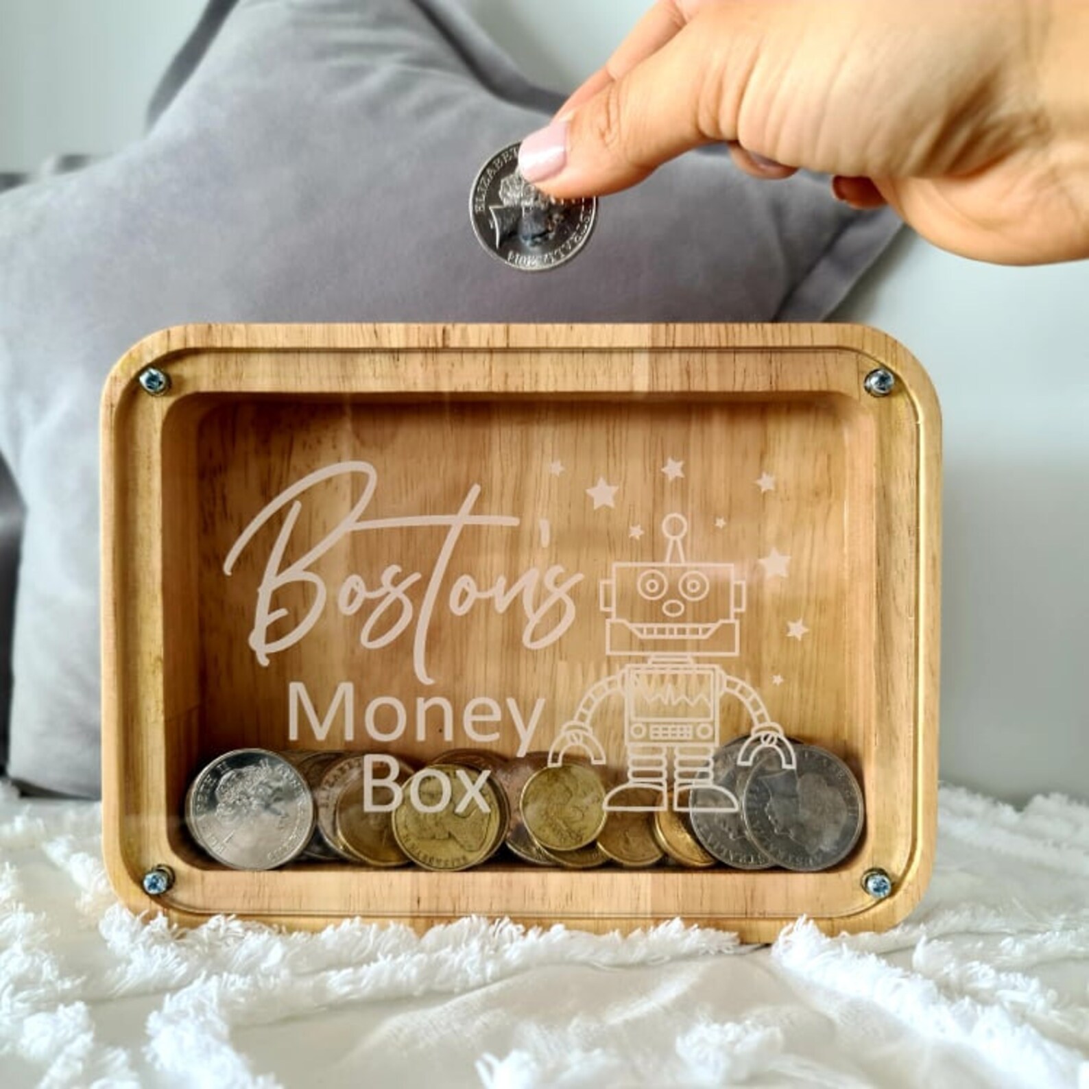 Piggy Banks For Kids Amazon Personalised Childrens Wooden Horse