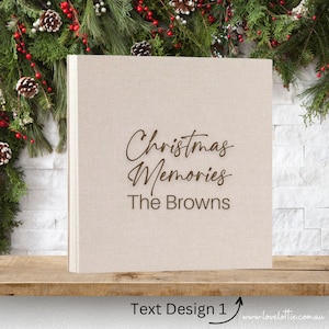 Family Christmas Photo Album Holiday, Personalised Scrapbook Keepsake, Memory Sentimental Gift for Family Tradition Photo Book