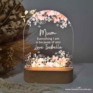 Placa luminosa personalizada para el Día de la Madre - Regalo para el Día de la Madre de una hija - Regalo para mamá - Primer Día de la Madre - Cartel para el Día de la Madre