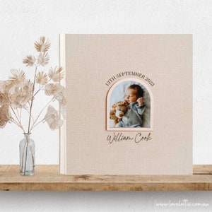 Personalisiertes Baby-Fotoalbum, Baby-Geschenk für neue Eltern, Kindheitserinnerungsbuch von der Geburt bis 18 Jahre, Baby-Andenken für Jungen