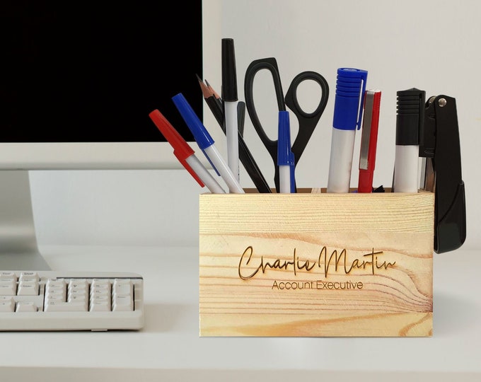 Personalized Desk Name Plate with Wooden Base, Logo Wood Nameplate, Desk Accessories, Office Gifts for Boss Coworkers, New Job Gifts