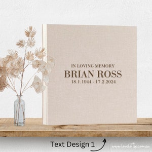 Memorial Guest Book - Custom Celebration Of Life Book - Personalized Wooden Funeral Guestbook - Memorial Book of Condolences Memory Book