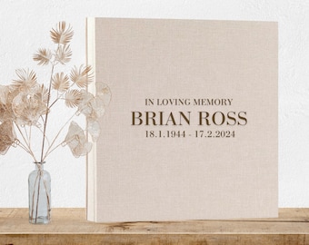 Memorial Guest Book - Custom Celebration Of Life Book - Personalized Wooden Funeral Guestbook - Memorial Book of Condolences Memory Book