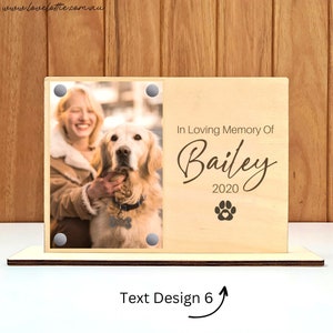 Pet Memorial Gift Wood Custom Photo Frame, Dog Loss Gifts, Custom Dog Remembrance Gift, Loss of Dog gift, Wood Frame Dog Sympathy