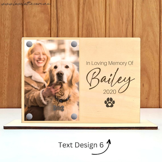 Cornice portafoto per animali domestici, per gatti e cani, in legno, rettangolare, per la perdita, regalo commemorativo per animali domestici, regalo commemorativo (B