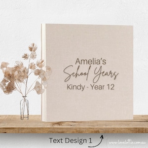 Personalised School Photo Album, School Years Scrapbook, School Keepsake, Graduation Gift, Kindy, School Memory Book