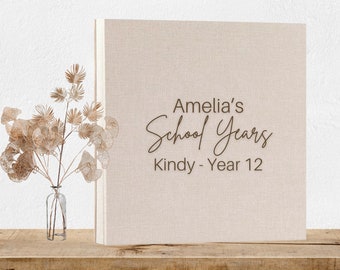 Personalisiertes Schulfotoalbum, Schuljahre Sammelalbum, Schulandenken, Abschlussgeschenk, Kindy, Schule Erinnerungsbuch