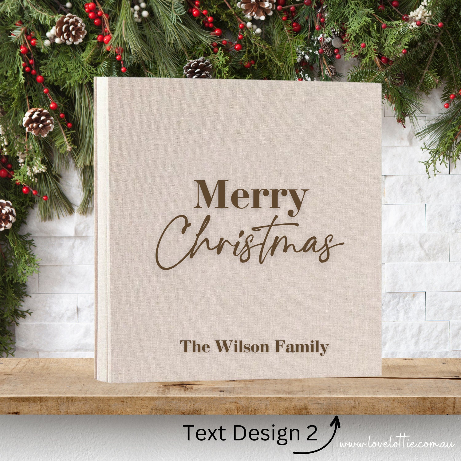 Family Christmas Photo Album Holiday, Personalised Scrapbook Keepsake,  Memory Sentimental Gift for Family Tradition Photo Book 