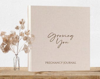 Leinen Hardcover Personalisierte Schwangerschaftstagebuch mit Normalpapier Seiten
