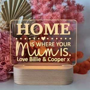 Lumière personnalisée de plaque de cadeau de jour de mères